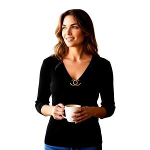 Cable & Gauge Large Black Women's Top Shirt Blouse Long Sleeves Misses 12 14 L